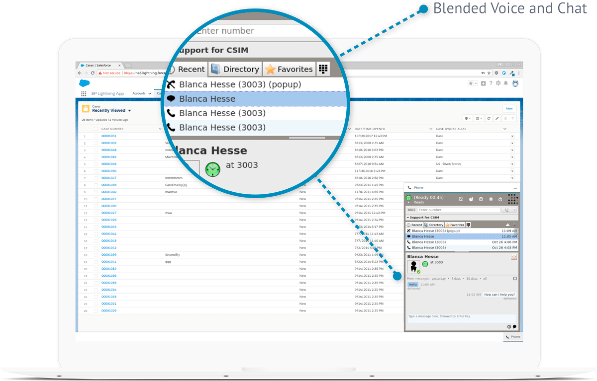 salesforce blended voice and chat