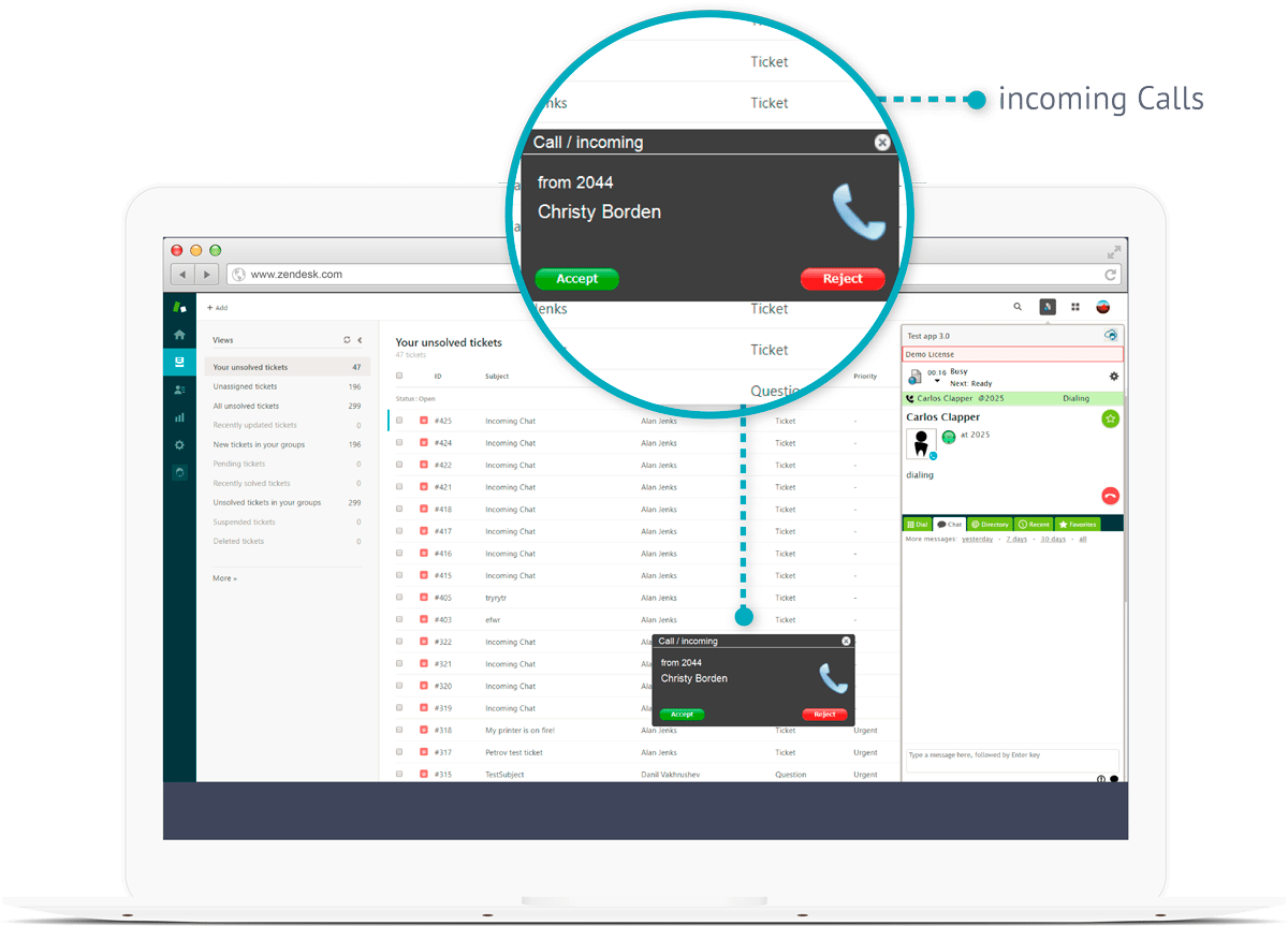 Zendesk incoming calls